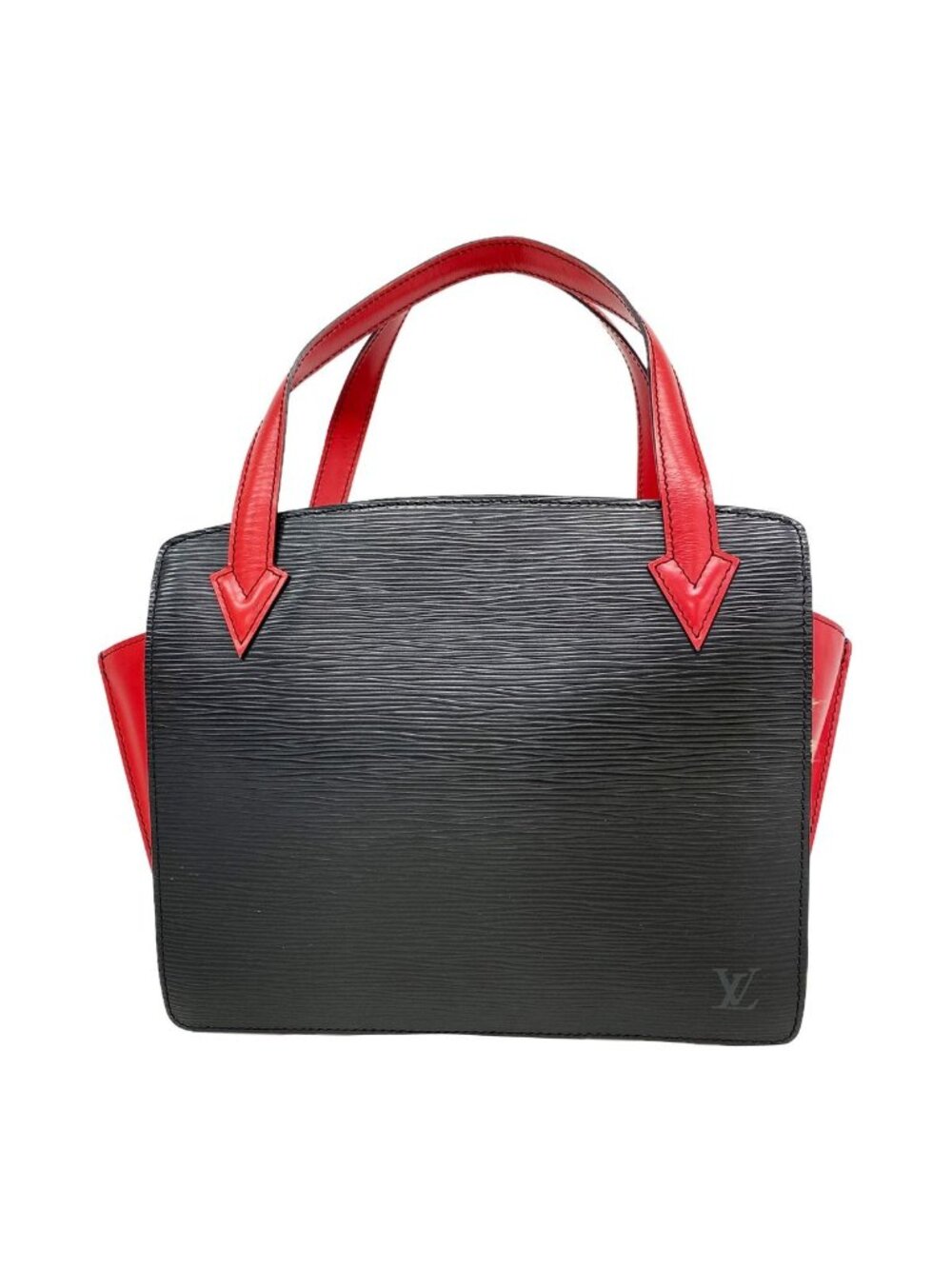 Louis Vuitton Handbag Epi Bicolor Varennes Noir Castilian Red